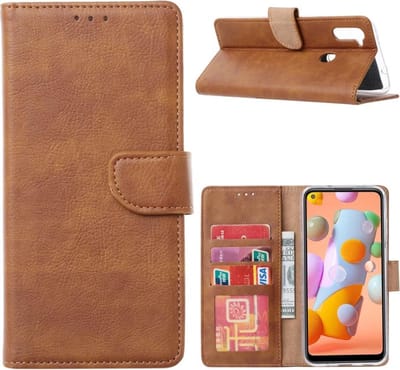 Ntech Geschikt voor Samsung Galaxy A31 Book Case - Bruin