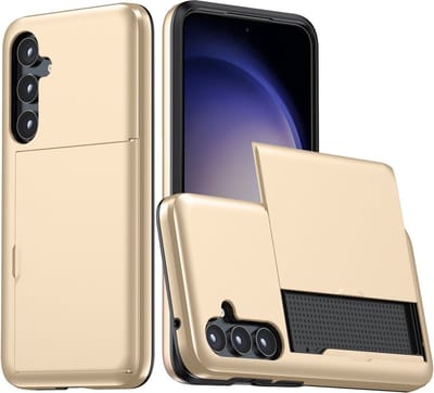 Coverup Hoesje - Geschikt voor Samsung Galaxy S25 Hoesje - Coverup Hybrid Card Slider Back Cover - Goud