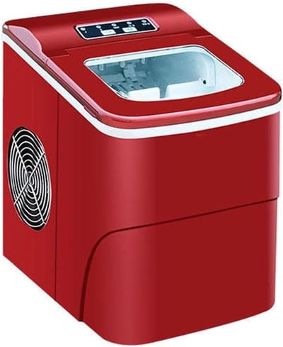 IJsmaker Elektrisch - Automatische Ijsblokjesmachine - Feesten en Bijeenkomsten - Hoge Dagelijkse IJsproductie - 15 kg per dag - Rood