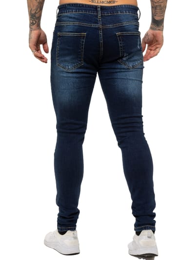 Enzo heren skinny gescheurde jeans