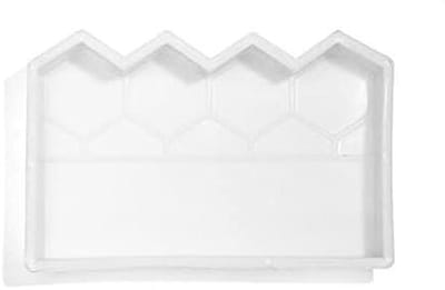 Betonnen Hek Vorm - Tuinpad Mal - Pad Creëren - Zelf Nivellerend - 42x28x6 cm - Wit
