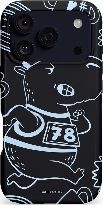 Casetastic hoesje geschikt voor Apple iPhone 17 Pro - MagSafe - Dubbellaagse bescherming - Capibara kampioen - Fashion Case - Zwart Grijs