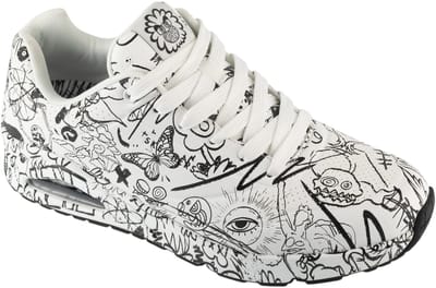 Skechers Uno - Process Sketch, Mannen, Wit, Sneakers, maat: 41,5