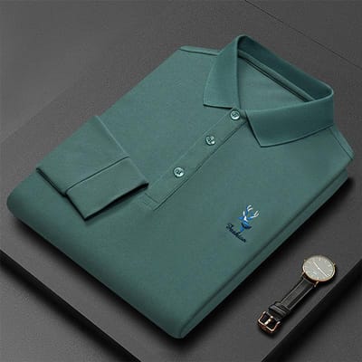 Herfst Nieuw Poloshirt Herenmode Mode Merk Casual Ademend Geborduurd Revers Middelbare Leeftijd 3XL gray