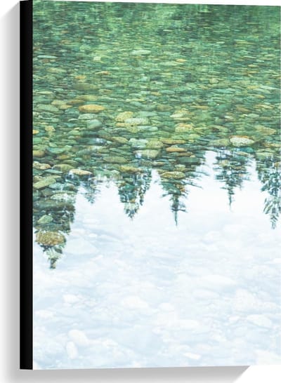 Canvas  - Weerspiegeling van Bomen in Water - 40x60cm Foto op Canvas Schilderij (Wanddecoratie op Canvas)