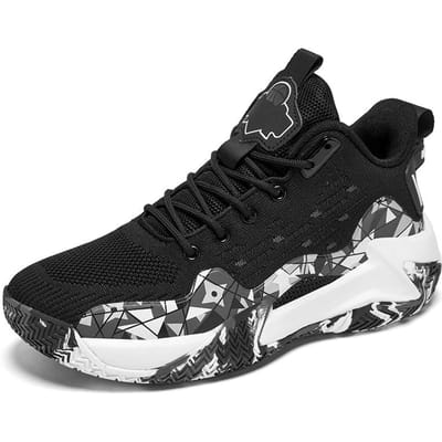 Grote Maat 48 Heren Basketbalschoenen Ademend Demping Antislip Slijtvast Sportschoenen Gymtraining Atletische Basketbalsneakers 41 black