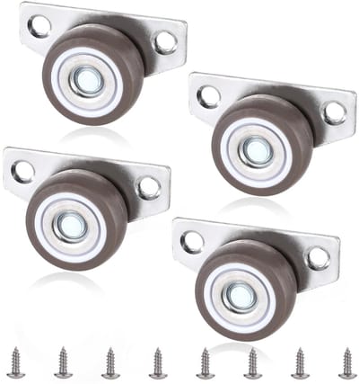 Zwenkwielen set van 4 - 1,25 inch zijmontage zwenkwielen - mini zwenkwielen met laag profiel - niet-draaibare starre wielen - voor meubels - lades - dienbladen - rolkast - uitschuifbed