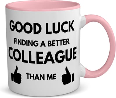 Akyol - good luck finding koffiemok - theemok - roze - Collega - succes - werk - afscheidscadeau - verjaardagscadeau - kado - 350 ML inhoud