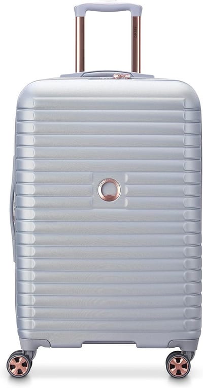 Delsey Paris Cruise 3.0 Hardside Expandable Luggage with Spinner Wheels, Platinum, Checked-Medium 24 Inch, Cruise 3.0 Hardside Expandable Luggage With Spinner Wheels, platinum plated, Cruise 3.0