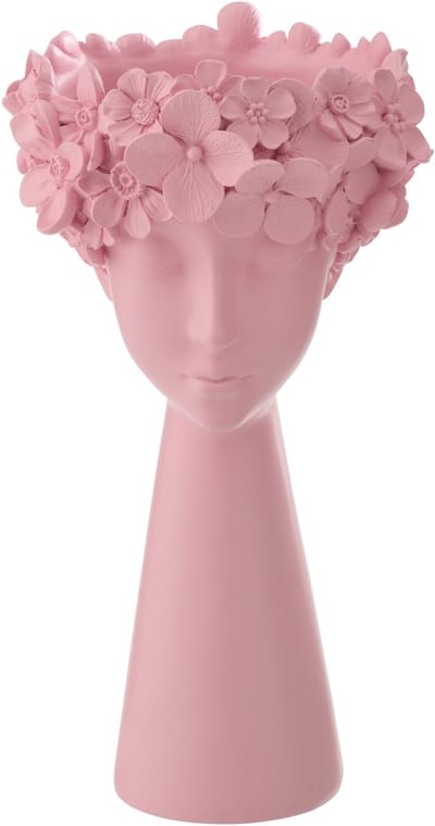 J-Line bloempot Hoofd - polyresin - lichtroze - large