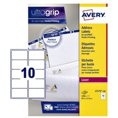 Etiket avery l7173-100 99.1x57mm wit 1000 Etiketten