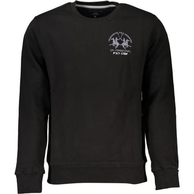 La Martina Zwart Katoenen Heren Sweatshirt