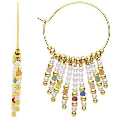 Luxenter Oorbellen van 925 sterlingzilver en witte parel met 18k geelgoud afwerking - Shay