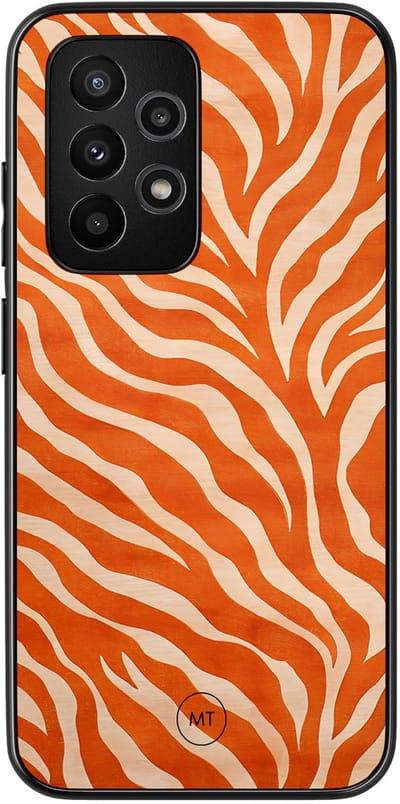 Hoesje geschikt voor Samsung Galaxy A52 5G - Zebra oranje - TPU Hard Case Backcover - Oranje - Mooie Telefoonhoesjes