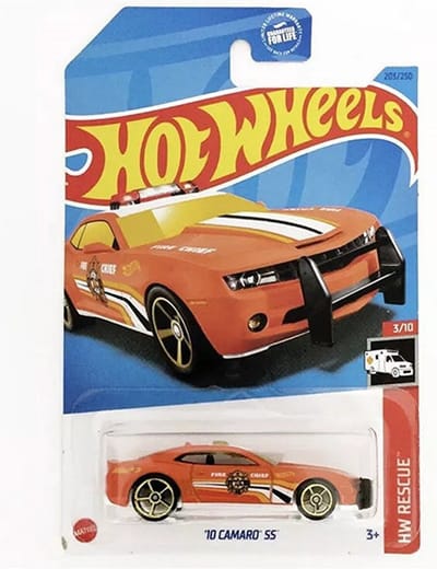 HOT WHEELS '10 CAMARO SS' ORANGE 203/250 1:64 HW RECUE FIRE CHIEF 3/10