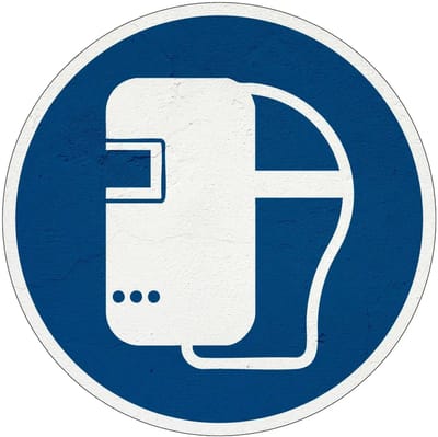 Lasmasker verplicht gebodsbord - M019 | Sign Again materiaal | 10 cm