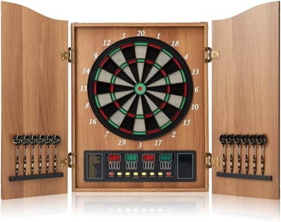 Elektrisch Dartbord - Dartspel Set - Feestavond Vermaak - Automatische Score - 52.5x69 cm - Natuurlijk