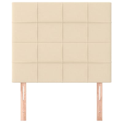 vidaXL - Hoofdbord - crème - 100x5x118/128 - cm - stof