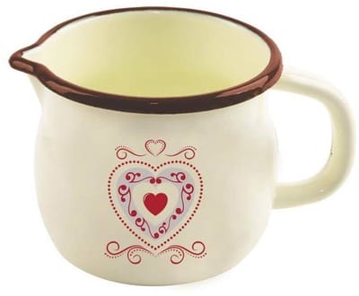 Orion Tonca Serie - Emaille Mok - 1,2L - Crèmekleur - Retrostijl