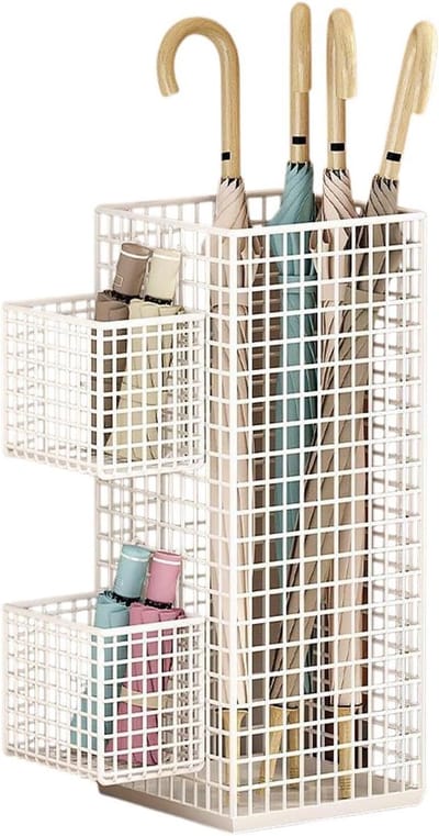 Parapluhouder Entree - Vrijstaande Opberger - Droge Entree Houden - Roestvrij Staal - 52x21x21 cm - Zwart