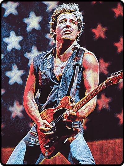 Signs USA - wandbord - dibond - Bruce Springsteen - Guitar USA vlag - 60 x 45 cm
