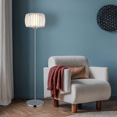 Globo Vloerlamp Maribel, hoogte 150 cm, chroom/transparant, kunststof