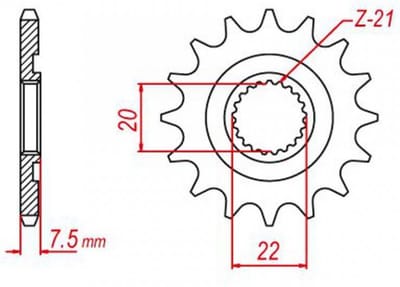 Pignon sortie de boite Esjot pour moto Honda 250 Cr-F R 2004 à 2017 13dts P520