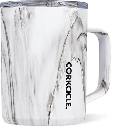 Corkcicle Snowdrift Koffiebeker Koffiemok To Go - Thermosbeker - RVS & driewandig Koffie Beker - 475ml - Wit/zwart