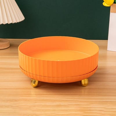 Plateau de rangement rond rotatif à 360 °, boîte d'affichage de stockage de maquillage, de parfum et de cosmétiques, nouveau 24*10cm orange
