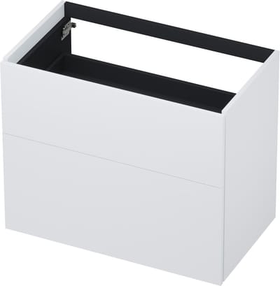 INK® wastafelonderkast 2 laden greeploos push to open gelakt 80x45x65cm, mat wit