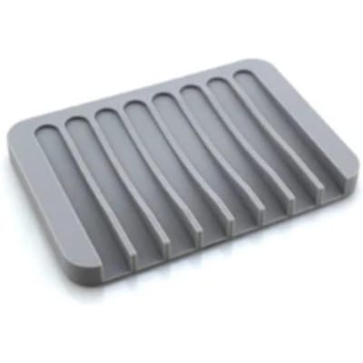 Salle de bain Silicone porte-savon Drain bain Drain porte-savon comptoir de cuisine porte-éponge plateau de séchage gris