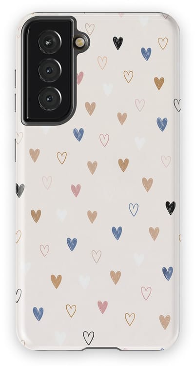 Tough Hoesje met Hartjes Samsung Galaxy S21 | Little Love Tough Case Geschikt voor Mag | Hartjes Print Backcover Samsung Galaxy S21 Heart Harmony
