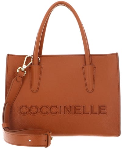 COCCINELLE Leren handtas schoudertas Myrtha26 Handbag Grained Leather Crab Lichtbruin