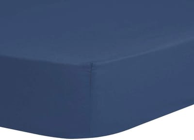 Good Morning hoeslaken effen kleur - 1 persoons 100x200 cm - Denim - 100% Katoen renforce