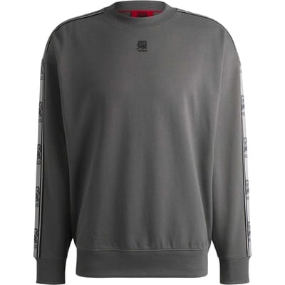 Hugo Heren-sweatshirt van katoen met 'Red Label'-logo (Grijs)