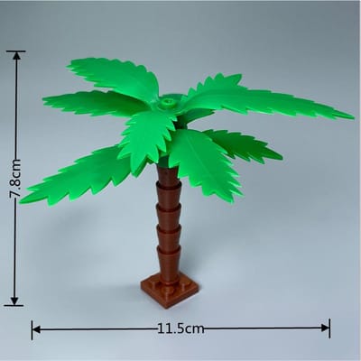 MIJN EIGEN CREATIE Blokken Palmvruchtboom Kokosnoot Tropisch Regenwoud Plant Uitzicht Stad Miniatuur Leerbouwstenen DOE-HET-ZELF Gemonteerd