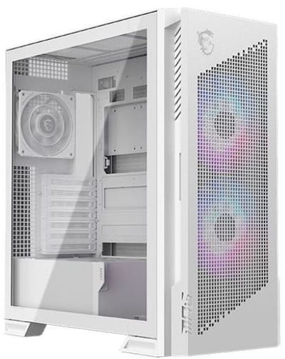 Msi Midi Computerbehuizing Voor E Atx Moederbord, Airflow Met Venster, Wit, Exclusief Voeding.