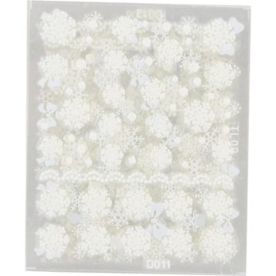 12 pièces Autocollant Nail Art Thème Noël Décalcomanies de Transfert DIY pour Ongles Outils de Décoration Type Flocon de Neige white
