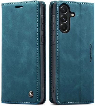 CaseMe 013 Hoesje Geschikt voor Samsung Galaxy A37 - Book Case met Standaard - Portemonnee Beschermhoes - Pasjeshouder voor Twee Pasjes - Blauw