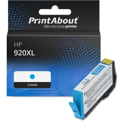 PrintAbout huismerk Inktcartridge 920XL (CD972AE) Cyaan Hoge capaciteit Geschikt voor HP