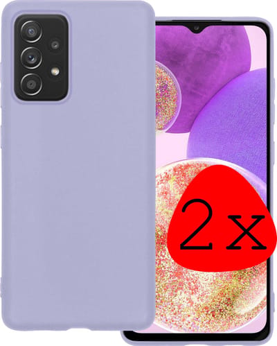 Hoesje 2 Stuks - Geschikt voor Samsung Galaxy A23 - Sterk & Shockproof - Case Siliconen - Back Cover - Telefoon Hoes - Lila