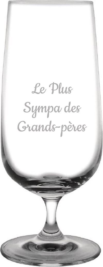 Bierglas op voet gegraveerd - 41cl - Le Plus Sympa des Grands-Pères