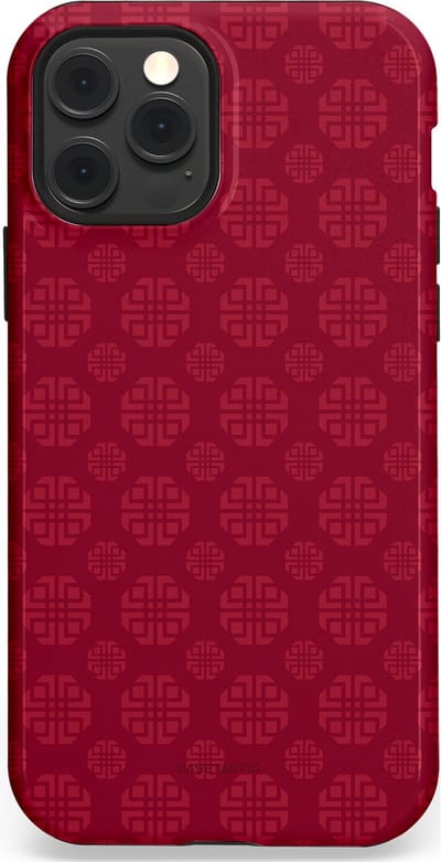 Casetastic Hoesje Geschikt voor Apple iPhone 12/12 Pro Magsafe - Stijlvolle Beschermende Duo-layer Case - Oosters Rood