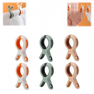 6 stuks - Handdoekklemmen - Handdoekklemmen voor strandstoelen - Kunststofklemmen - Winddichte klemmen - Markless - Antislip - 6*2,2*10,6 cm - Roze 、 Oranje 、 Groen - Geschikt voor ligstoelen, strandlakens, lakens, zwembadstoelen