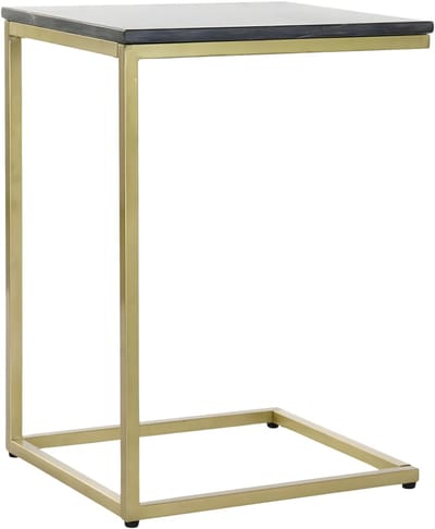 Item Int. Bijzettafel - zwart - marmer en metaal - 40 x 46 x 65 cm - Banktafel / Plantenstandaard