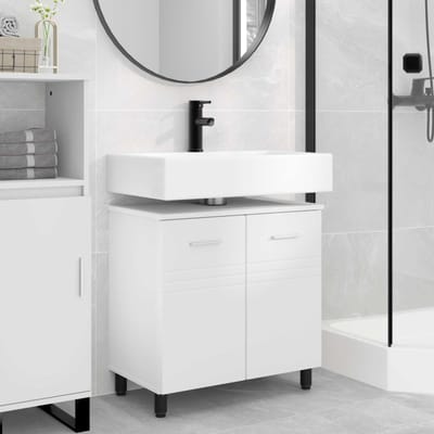 vidaXL - Badkamer - vaniteitsunit - Wit - 60 - x - 35 - x - 60 - cm - Bewerkt - hout