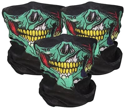 Jumada's - Balaclava - Gezichtsmasker - Mondkap - Motormasker - Skimasker - Mondbedekking - Schedel - Groen - One size - 1 stuk