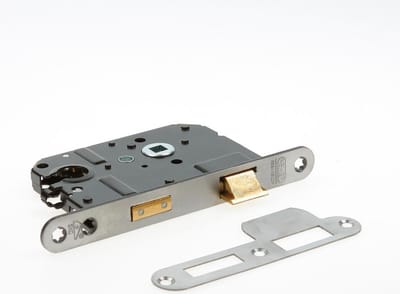 Nemef Veiligheidsslot 1279/17 Links - Hartafstand 55mm - Doornmaat 50mm - RVS voorplaat - SKG*