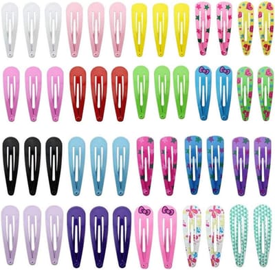 Famanu - 50 Stuks Gekleurde antislip metalen haarclips 50 mm, kids/meisjes bundel