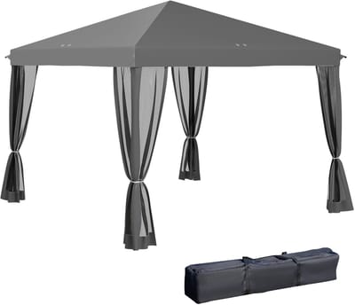Outsunny Faltpavillon mit 4 abnehmbaren Seitenwände 840-014V01